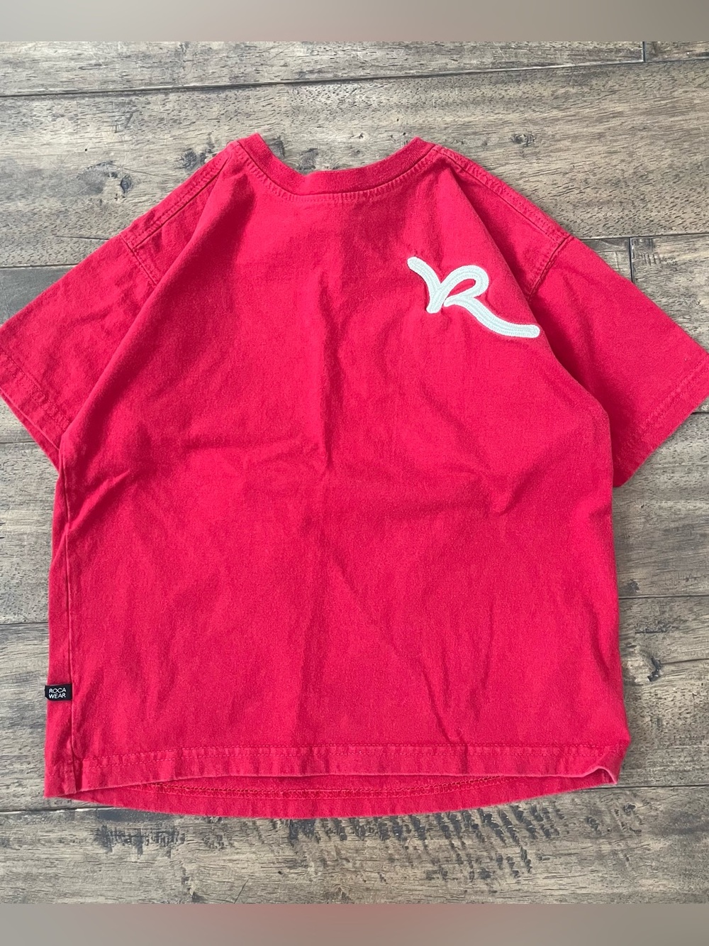 Vintage Y2K Woman’s Babydoll Rocawear red tee with white logo Top Size L #rapper